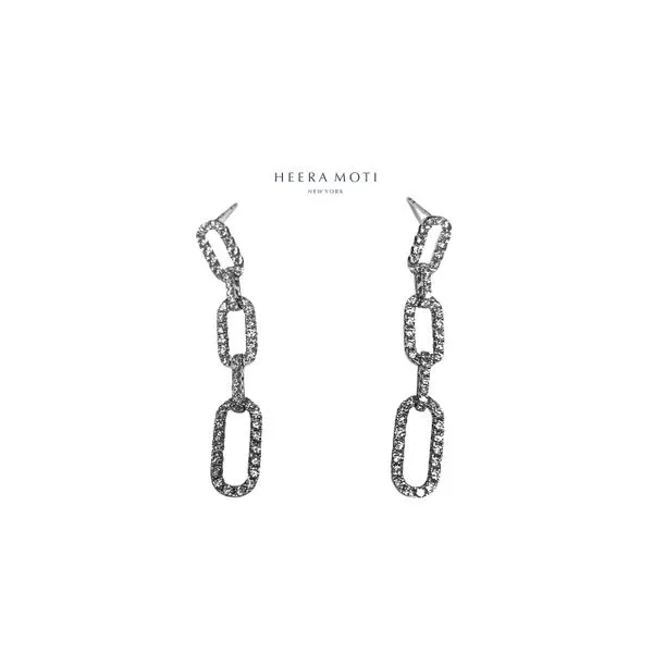 Heera Moti 14K White Gold 1.38ctw Diamond Dangle 'Chain' Earrings Raleigh Diamond Fine Jewelry Raleigh, NC