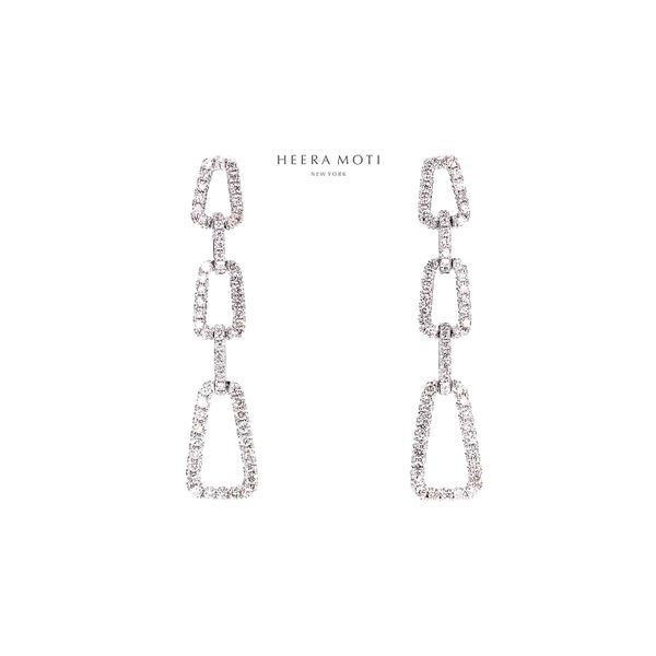 Heera Moti 14K White Gold 1.28ctw Diamond Geometric Dangle Earrings Raleigh Diamond Fine Jewelry Raleigh, NC