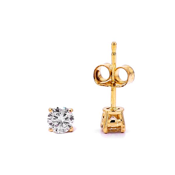 RD Yellow Gold 0.33ctw 4-Prong Natural Diamond Stud Earrings Raleigh Diamond Fine Jewelry Raleigh, NC