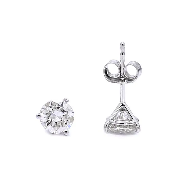 White Gold Round 1.0ctw Martini Set Diamond Stud Earrings
