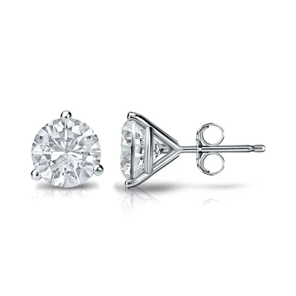 White Gold 0.50ctw 3-Prong Natural Diamond Martini Set Stud Earrings Raleigh Diamond Fine Jewelry Raleigh, NC