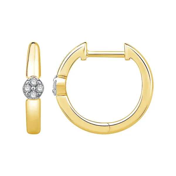 14K Yellow Gold 0.050ctw Diamond Hoop Earrings Raleigh Diamond Fine Jewelry Raleigh, NC