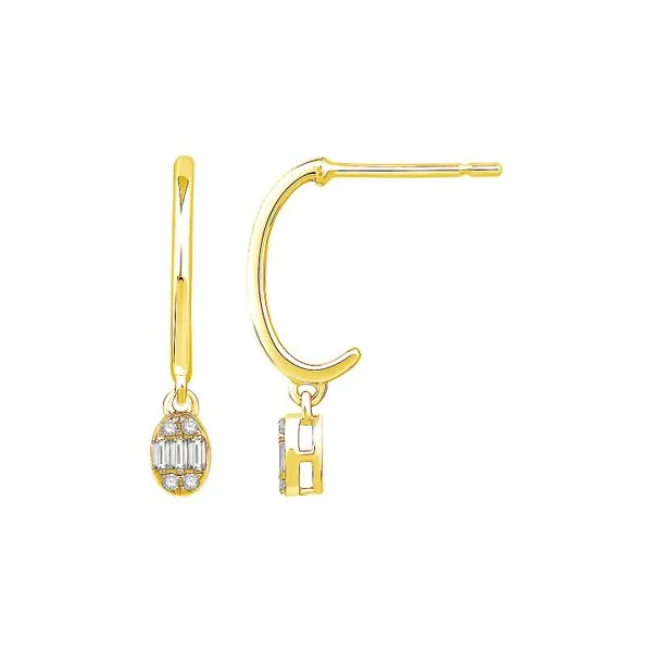 10K Yellow Gold 0.10ctw Dangle Diamond Earrings