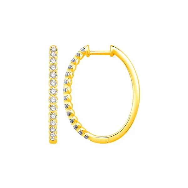 10K Yellow Gold 0.75ctw Diamond Hoop Earrings Raleigh Diamond Fine Jewelry Raleigh, NC
