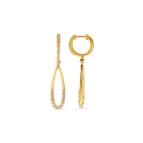 14K Yellow Gold 0.41ctw G/SI1 Diamond Dangle Earrings Raleigh Diamond Fine Jewelry Raleigh, NC