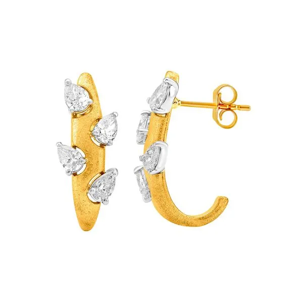 14K Yellow Gold 1.00ctw G/SI1 Pear Shape Diamond Statement Earrings Raleigh Diamond Fine Jewelry Raleigh, NC