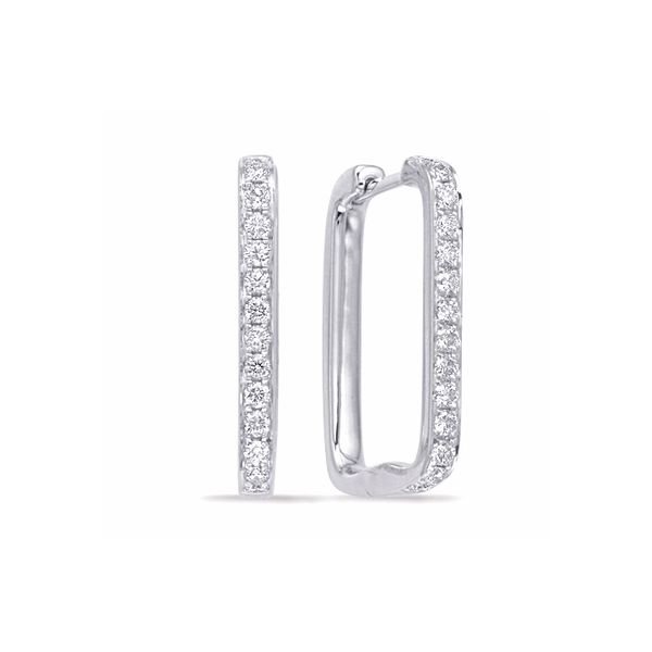 14K White Gold 0.36cttw G/SI1 Diamond Hoop Earrings Raleigh Diamond Fine Jewelry Raleigh, NC