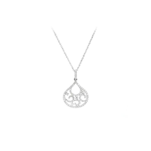 14K White Gold 0.42ctw Diamond Open Pendant Raleigh Diamond Fine Jewelry Raleigh, NC