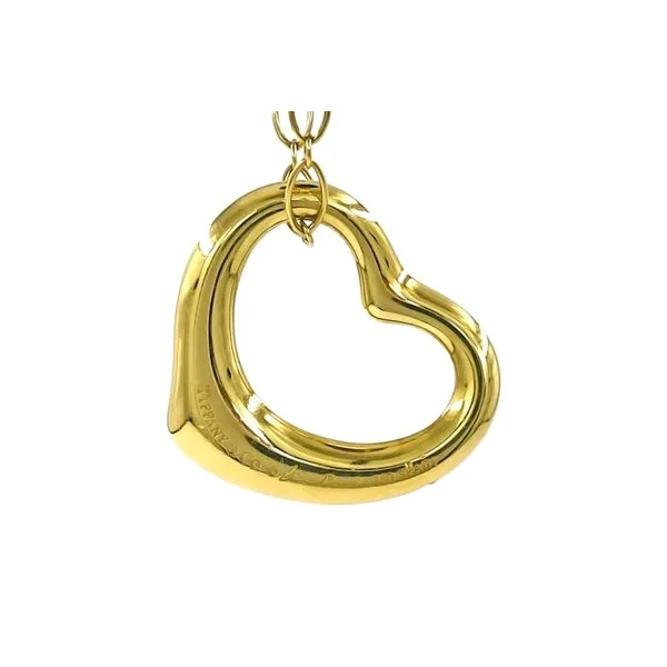 Tiffany and Co 18k Yellow Gold and Diamond Heart Necklace Image 2 Raleigh Diamond Fine Jewelry Raleigh, NC