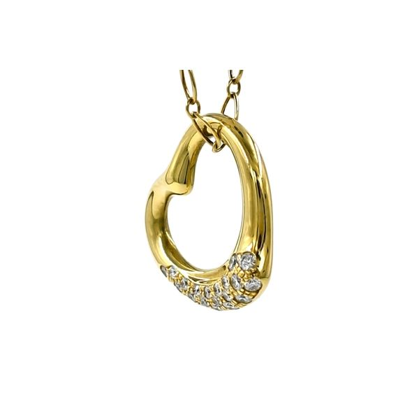 Tiffany and Co 18k Yellow Gold and Diamond Heart Necklace Image 3 Raleigh Diamond Fine Jewelry Raleigh, NC
