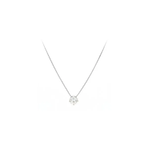 14K White Gold 0.83ctw J-K/SI3 RBC Diamond Solitaire Pendant with 18