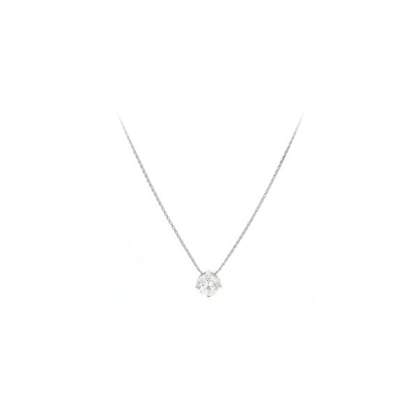 14K White Gold 0.83ctw J-K/SI3 RBC Diamond Solitaire Pendant with 18