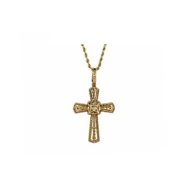 14K Yellow Gold 2.57ctw Diamond Cross Pendant Image 3 Raleigh Diamond Fine Jewelry Raleigh, NC