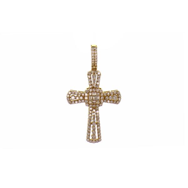 14K Yellow Gold 2.57ctw Diamond Cross Pendant Raleigh Diamond Fine Jewelry Raleigh, NC
