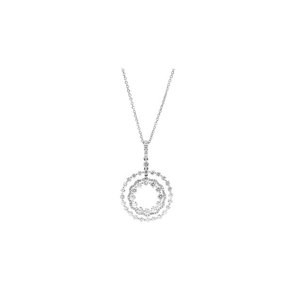 14 White Gold 1.37ctw Diamond Double Circle Pendant Raleigh Diamond Fine Jewelry Raleigh, NC