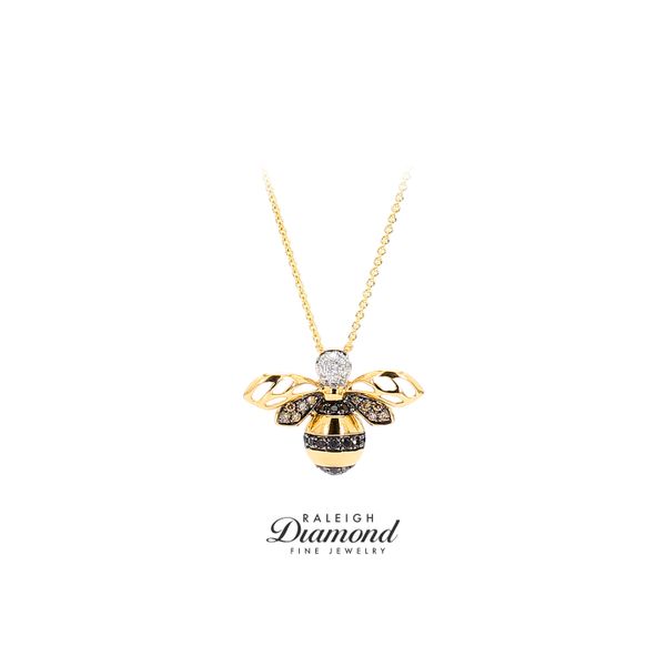 14K Yellow Gold 0.16ctw Diamond Bumble Bee Pendant / Necklace Raleigh Diamond Fine Jewelry Raleigh, NC