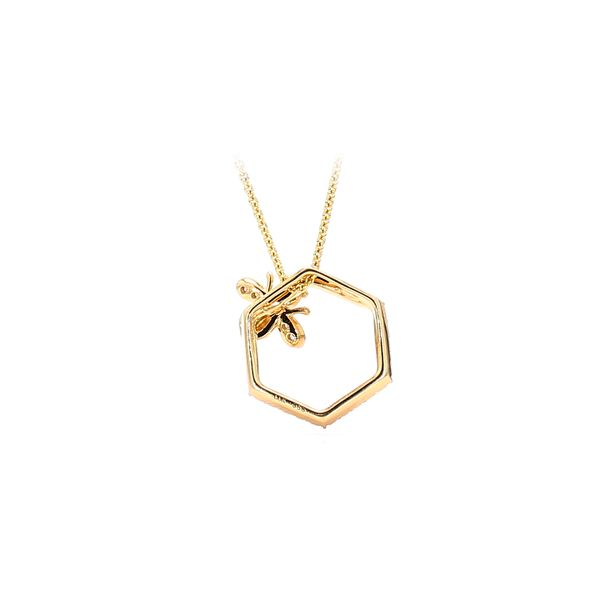 14K Yellow Gold 0.29ctw Diamond Beehive Bumble Bee Pendant / Necklace Image 2 Raleigh Diamond Fine Jewelry Raleigh, NC