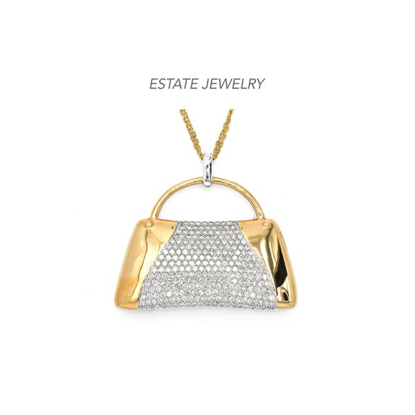 Estate 14K Yellow& White Gold ~4.75ctw Diamond Mirabelle Handbag Pendant Raleigh Diamond Fine Jewelry Raleigh, NC