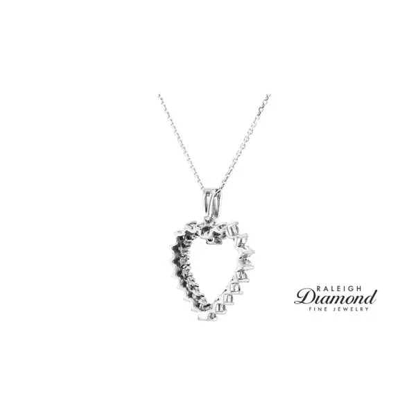 Estate 14K White Gold ~1.00ctw Diamond Heart Pendant/Necklace Image 2 Raleigh Diamond Fine Jewelry Raleigh, NC