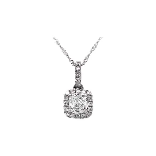 14K White Gold 0.86ctw Old Mine Antique Diamond Pendant Raleigh Diamond Fine Jewelry Raleigh, NC