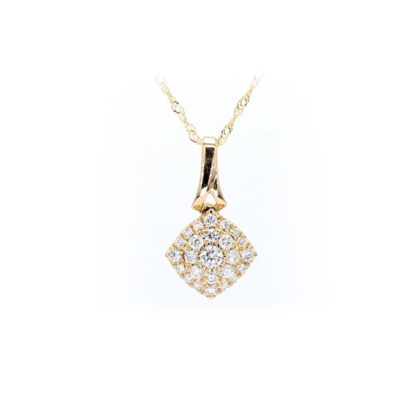 14K Yellow Gold 0.25ctw Diamond Cluster Pendant/Necklace Raleigh Diamond Fine Jewelry Raleigh, NC