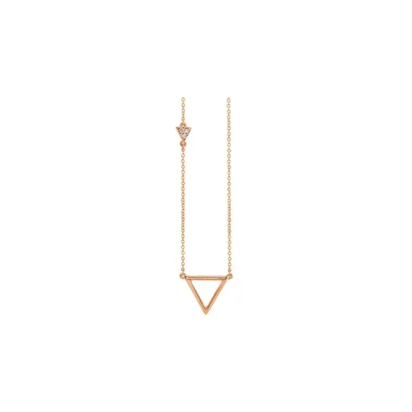 14K Rose Gold 0.05ctw Natural Diamond Triangle 16-18