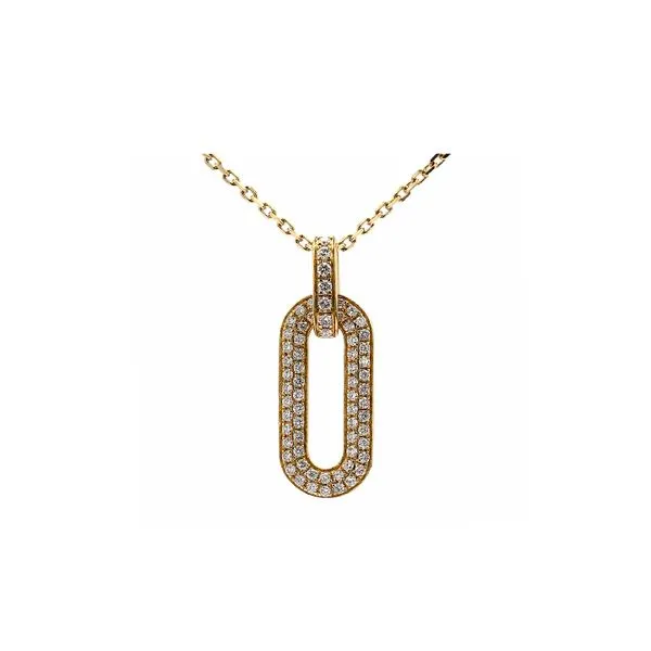 14K Yellow Gold 0.42ctw Open Link Pendant with 18