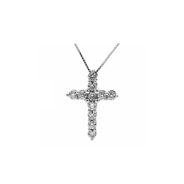 14K White Gold 0.75ctw Diamond Cross Pendant Raleigh Diamond Fine Jewelry Raleigh, NC