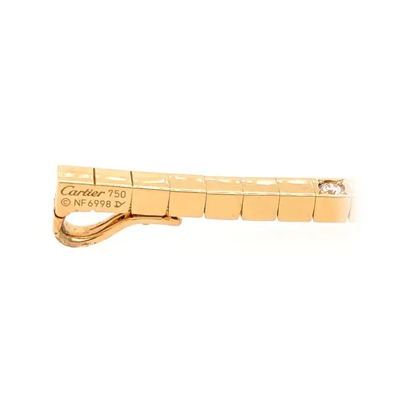 Estate Cartier 18K Yellow Gold Bar Pendant with Diamonds Image 2 Raleigh Diamond Fine Jewelry Raleigh, NC