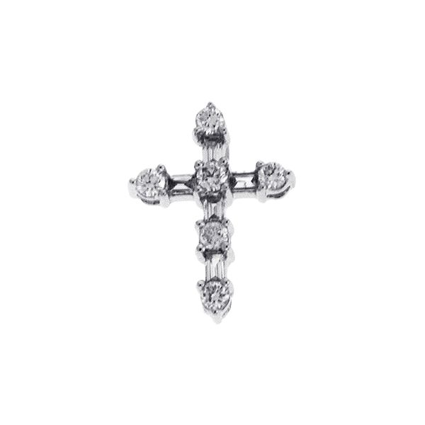 14K White Gold 0.22ctw Diamond Cross Pendant 10X14mm Raleigh Diamond Fine Jewelry Raleigh, NC