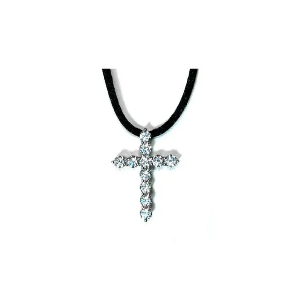 18K White Gold 1.50ctw Round Diamond Cross Pendant Raleigh Diamond Fine Jewelry Raleigh, NC