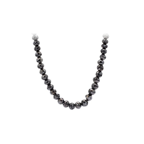 14K White Gold Clasp 104.00ctw Faceted Black Diamond Bead 16.5 inches Necklace Image 2 Raleigh Diamond Fine Jewelry Raleigh, NC