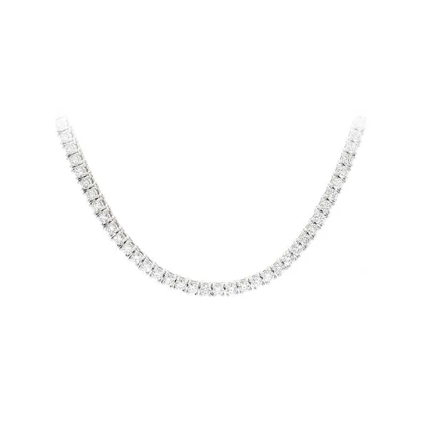 14K White Gold 8.12ctw Riviera Diamond 22