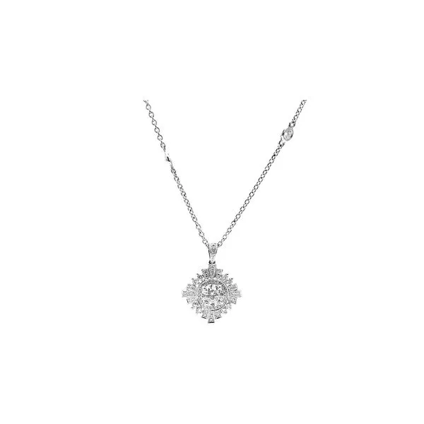18K White Gold 2.10ctw Radiant Star Pendant 17.5