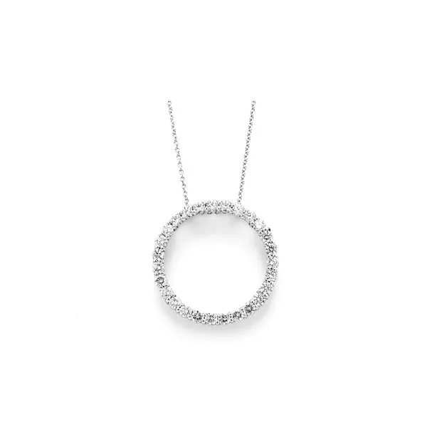 14K White Gold 2.00cttw G-H/VS+ Classic Diamond Circle Pendant Necklace Raleigh Diamond Fine Jewelry Raleigh, NC