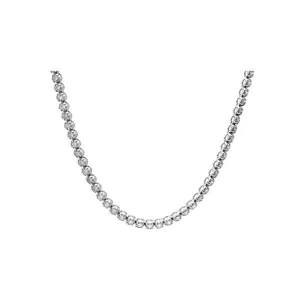18K White Gold 10.50ctw G-H/VS2 Diamond Tennis Necklace 32