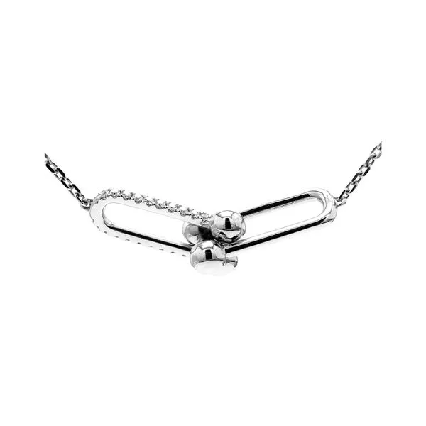 14K White Gold 0.11ctw Double Link 18