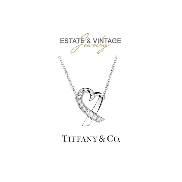 Estate Tiffany & Co. Paloma Picasso 18K White Gold Loving Heart 16