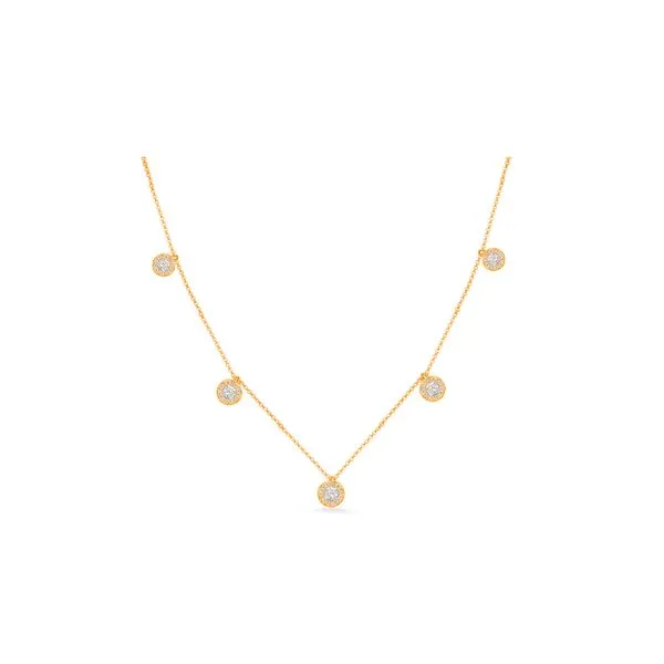 14K Yellow Gold 0.63ctw G/SI1 Diamond 5-Station 50 Stones 18