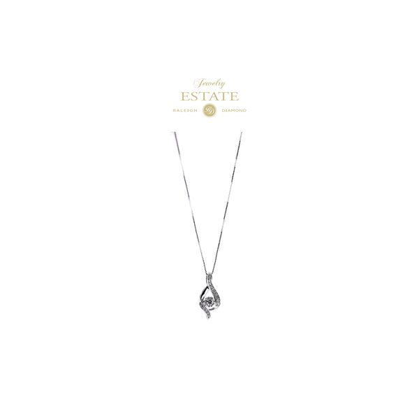 Estate14K White Gold Diamond Pendant 0.40ctw I-J/SI2-I1 Ctr 030ctw Accent 18