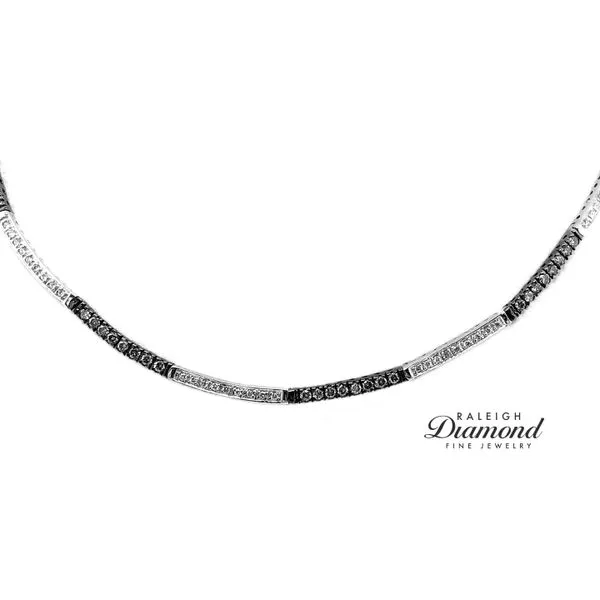 Estate Le Vian 14K White Gold  Collar of Chocolate & Vanilla Diamonds Image 4 Raleigh Diamond Fine Jewelry Raleigh, NC