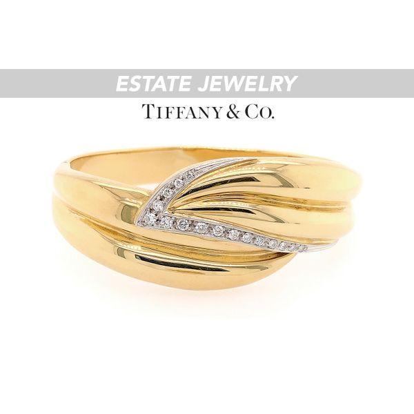 Estate Tiffany & Co. 18K Yellow Gold 0.75ctw Diamond Bangle Bracelet Raleigh Diamond Fine Jewelry Raleigh, NC