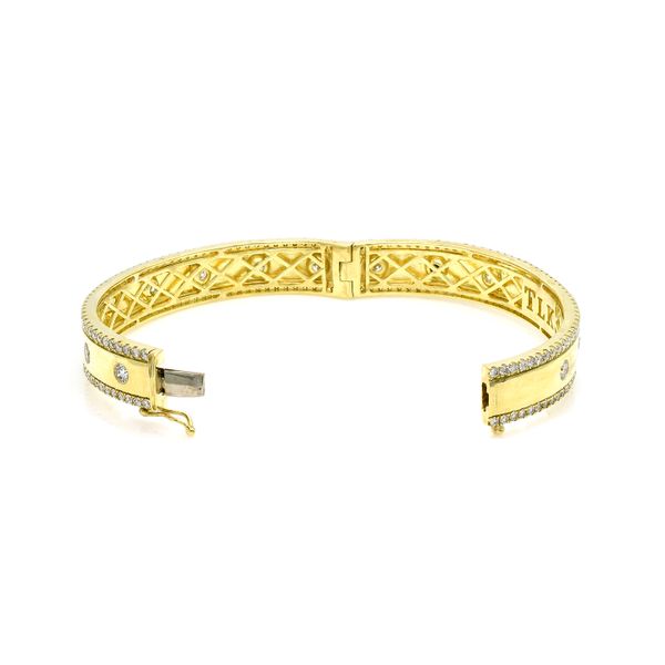 14K Yellow Gold 6.36ctw Diamond Bangle  Bracelet Image 3 Raleigh Diamond Fine Jewelry Raleigh, NC