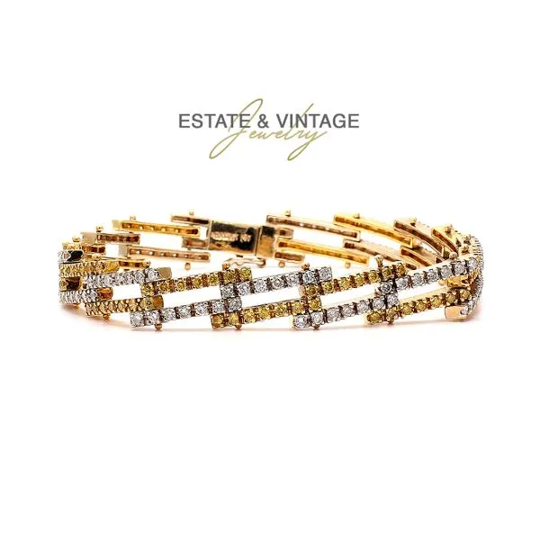 Estate 14K Yellow & White Gold 3.50ctw Diamond Bracelet Raleigh Diamond Fine Jewelry Raleigh, NC