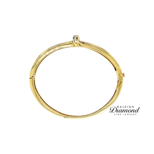 Estate 14K Yellow Gold 1.25ctw Bangle with Diamonds Image 3 Raleigh Diamond Fine Jewelry Raleigh, NC