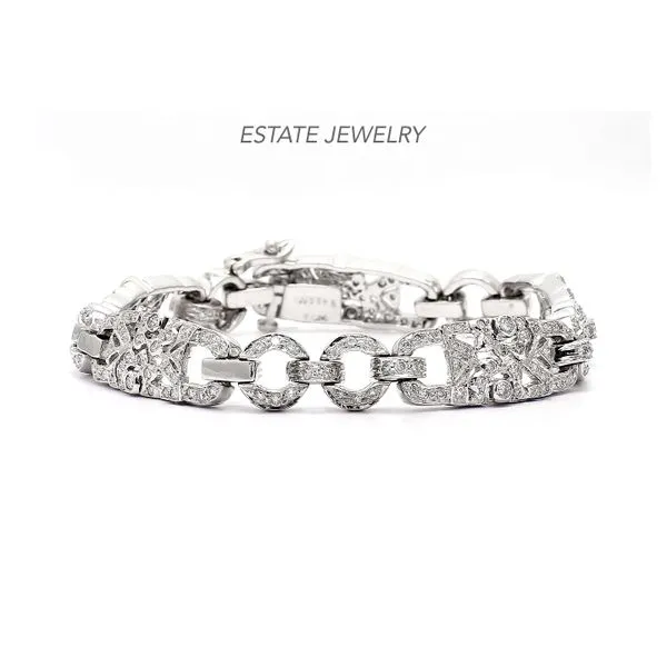 Estate 14K White Gold 2.50ctw Vintage Style Diamond Tennis Bracelet Raleigh Diamond Fine Jewelry Raleigh, NC