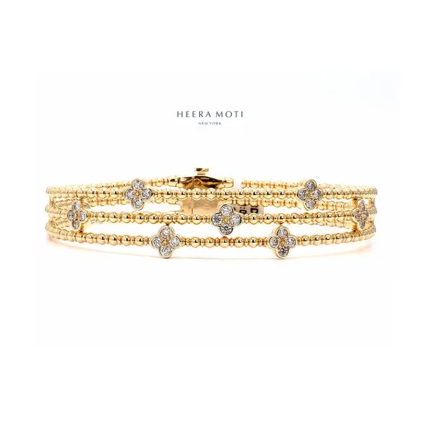 Heera Moti 14K Yellow Gold 0.88ctw Diamond Triple Bangle Bracelet Raleigh Diamond Fine Jewelry Raleigh, NC