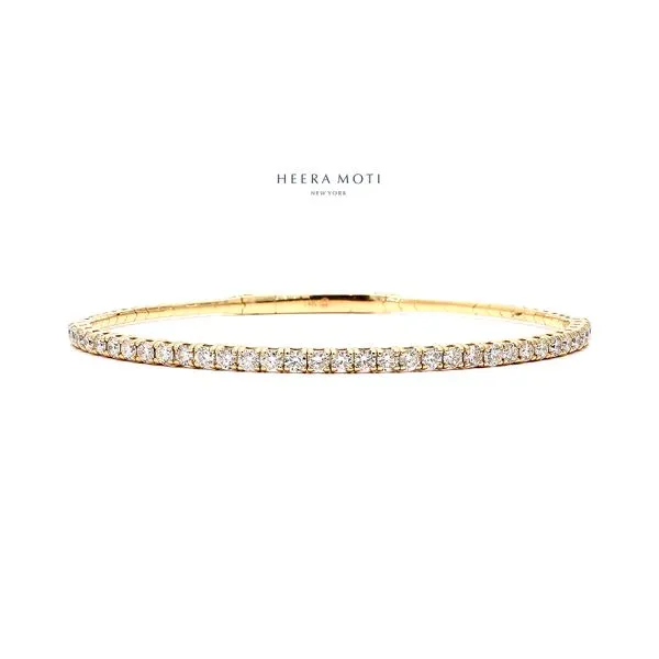 Heera Moti 14K Yellow Gold 1.95ctw Diamond Bangle Bracelet