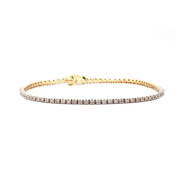 14K Yellow Gold 1.00ctw Diamond Line Bracelet 7.5