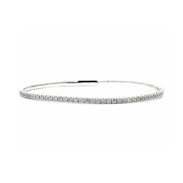 14K White Gold 1.00ctw Diamond Flex Bangle Bracelet Raleigh Diamond Fine Jewelry Raleigh, NC